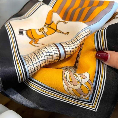 Horse Print Silk Scarf Mulberry Silk Square Scarf